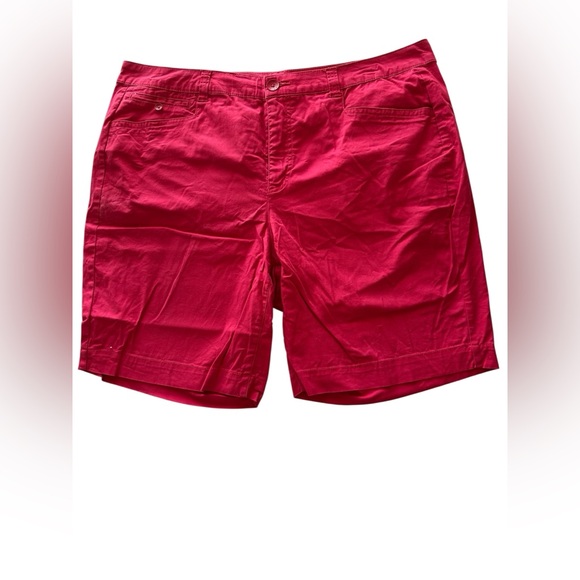 Bandolino Pants - Bandolino Women’s Vibrant Red Flat Front Shorts Size 16W